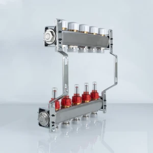 Блок коллекторов VALTEC,с расходомерами 1"х8 вых Евроконус 3/4