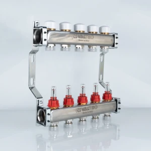 Блок коллекторов VALTEC,с расходомерами 1"х8 вых Евроконус 3/4