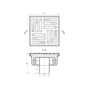 Трап нерж 15х15 d50 верт. с сух. затвором TQ5212 (16 шт.)
