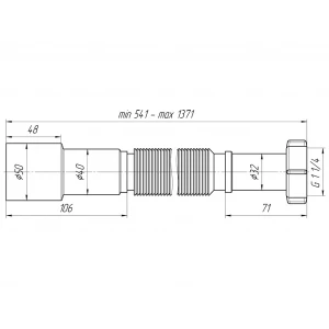 Гибкая труба 1 1/4" - 40х50  АНИ ПЛАСТ удлин. (60 шт.) K216