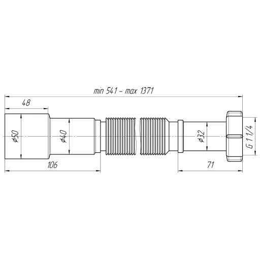 Гибкая труба 1 1/4" - 40х50  АНИ ПЛАСТ удлин. (60 шт.) K216