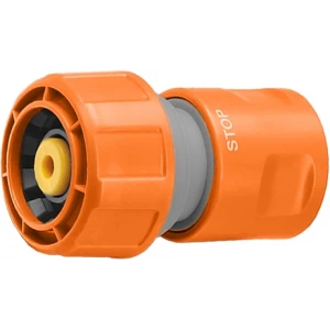 Соединитель для шланга 3/4" быстросъемный с аквастопом оранжевый