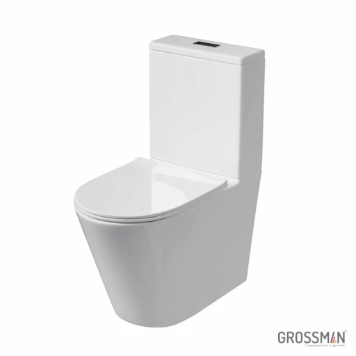 Унитаз напольный безободковый GROSSMAN  GR-4458MSQ (640х360х835) матовый,смыв ТОРНАДО