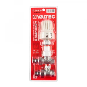 Клапан термостатический прямой + термоголовка 1/2" VALTEC+зап клапан (Комплект)