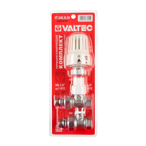 Клапан термостатический прямой + термоголовка 1/2" VALTEC+зап клапан (Комплект)