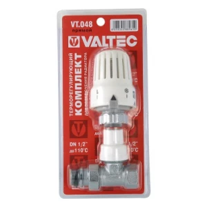 Клапан термостатический прямой + термоголовка 1/2" VALTEC (Комплект)