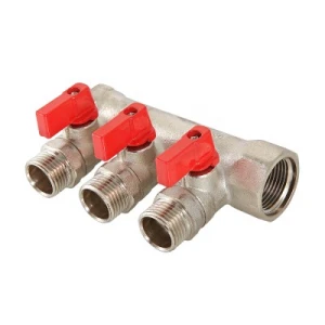 Коллектор с шар. кран. 1'' вн. х 1/2'' нар. 2 вых