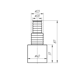 M160 АНИ пласт Отвод для стир. машины 40мм (20/120 шт.)