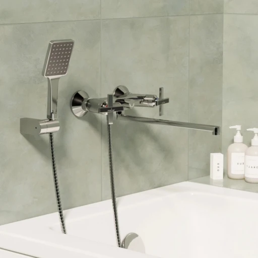 Смеситель для ванны и раковины 1/2 кер. MIXLINE ML37-02 "Cross"