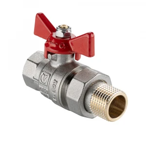 Кран шаровой VALTEC BASE-ГОСТ  со сгоном с рукояткой-бабочкой вн.-нар. DN15, PN40, 1/2"