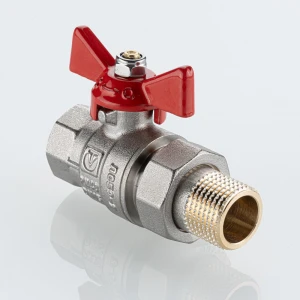 Кран шаровой VALTEC BASE-ГОСТ  со сгоном с рукояткой-бабочкой вн.-нар. DN15, PN40, 1/2"