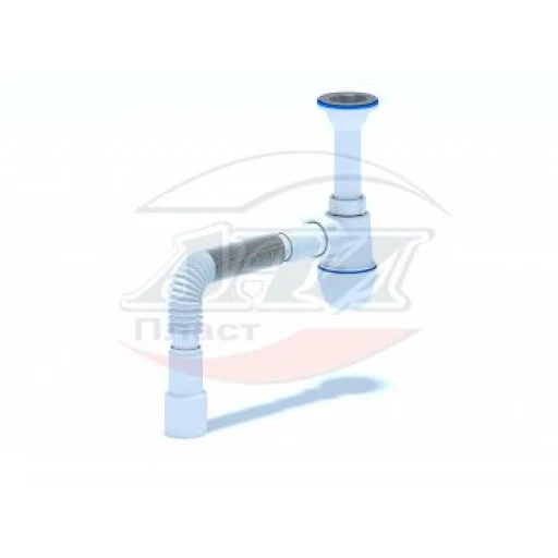 Сифон бутыл.  1 1/2" с гиб.тр. 40х40/50 АНИ ПЛАСТ (30шт) C0515