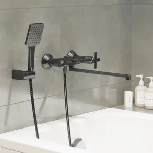 Смеситель для ванны и раковины 1/2 кер. MIXLINE ML38-02 "Graphite" ГРАФИТ