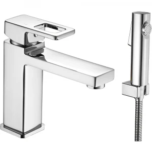 Смеситель для раковины с гигиеническим душем,хром, S8271, Shevanik