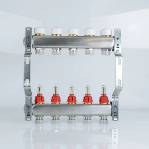Блок коллекторов VALTEC,с расходомерами 1"х7 вых Евроконус 3/4
